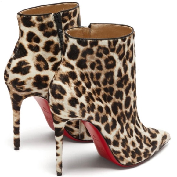 CHRISTIAN LOUBOUTIN 
So Kate Booty 100 leopard-print calf-hair boots Size 38 - Picture 2 of 13